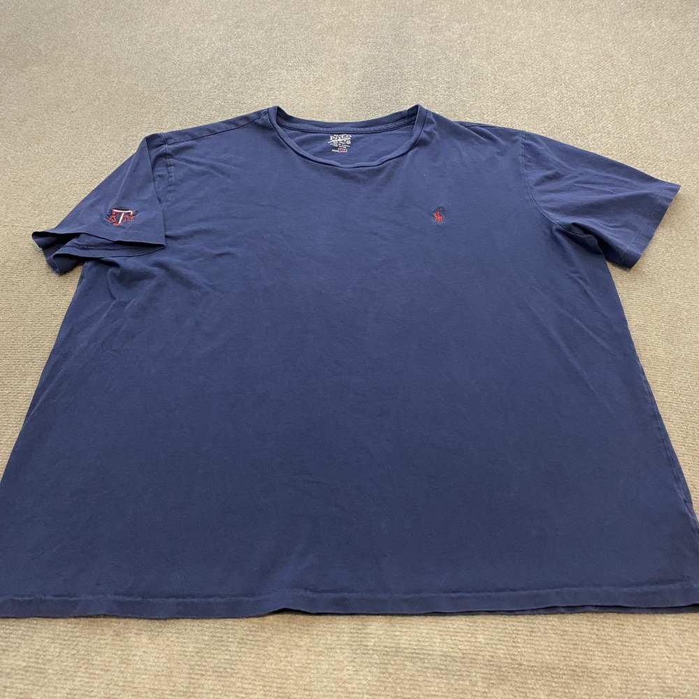 Texas A&M Aggies Shirt Mens 2XL Blue NCAA‎ College Polo Ralph Lauren T-Shirt Tee